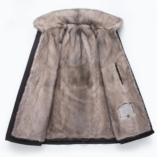 Hengyuan Xiangpai overcomes men's mink coat, full mink coat, nickel coat, large size, middle-aged and elderly thickened fur one-piece fur men's clothing, brown mink liner 2XL 131-140Jin Jin is equal to 0.5 kg