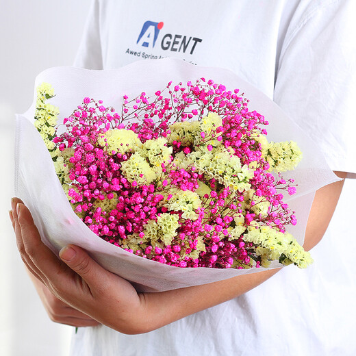 AIMAN Yunnan straight hair dried flower bouquet real flower home furnishing decoration small fresh living room office decoration air-dried bouquet blue starry sky without vase