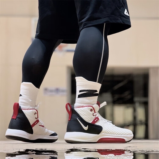 耐克（NIKE）Zoom Rize 1EP 减震耐磨防滑 男子 高帮实战休闲运动篮球鞋 FD9904-111米黑红 44.5 (285mm)