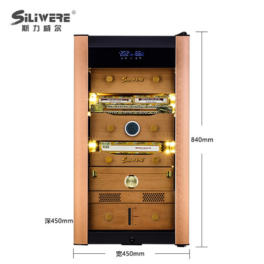 SILIWERE Cigar Cabinet Constant Temperature and Humidity Cigar Cabinet Home Cigar Cabinet Customized Cigar Room Customized 840H LCD WIFI Premium Edition 84L Constant Temperature and Humidity