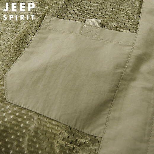 
Jeep (JEEP) vest men's autumn and winter outdoor leisure double-sided multi-pocket workwear vest loose stand collar men's fishing horse clip thin model 9898 khaki (spring and autumn) 2XL (recommended 145-160 Jin [Jin equals 0.5 kg])