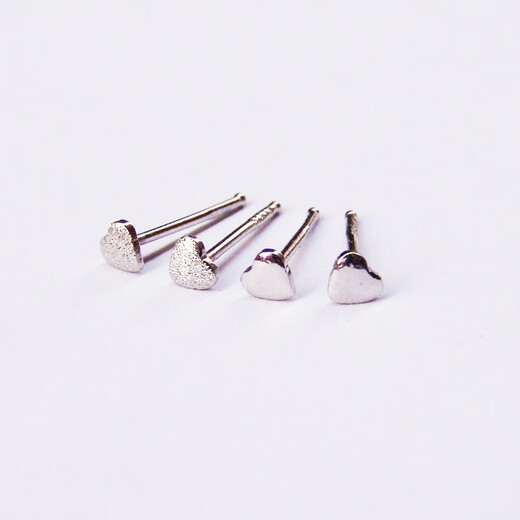 YOUSHINUO platinum earrings small love heart cute little girl platinum PT950 heart-shaped small earrings mini platinum earrings glossy small love single * straight needle
