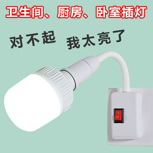 Aoyanlai lamp that does not require wiring Internet celebrity table lamp wall bedroom wall lamp no wiring plug-in no punching lighting festival two-hole remote control socket + 20W white light remote control switch