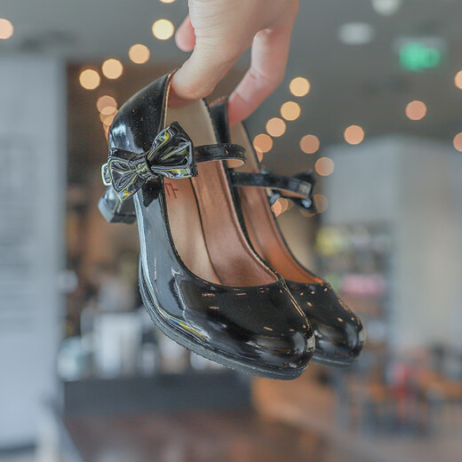 G.duck little yellow duck girls high heels little princess single shoes red children's leather shoes little girl performance princess children's shoes KL-2 pink size 26 shoe inner length 16.8cm