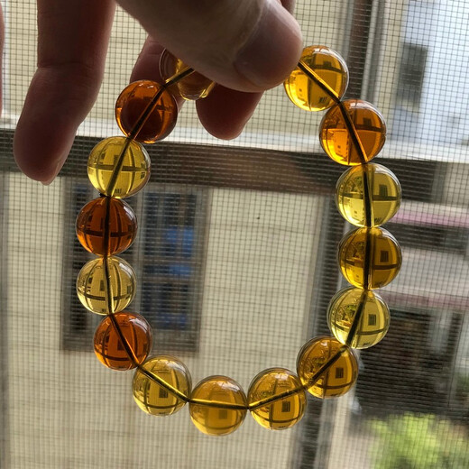 Dingfei Burmese Amber Water Purification Tea Treasure Bracelet No Optimization Raw Mine Fairy Treasure Gold Blue Blood Green Purple Red Yellow Tea Amber Bracelet Bead Diameter 9mm One String