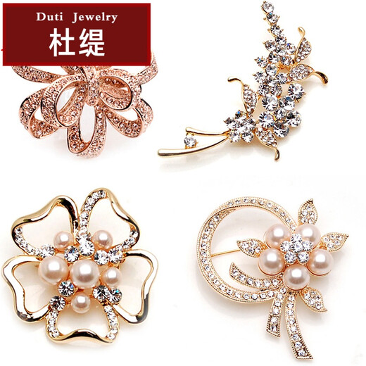 Duti's Korean style brooch for women, rhinestone corsage, accessories, brooch, collar pin, birthday gift, cat's eye tulip