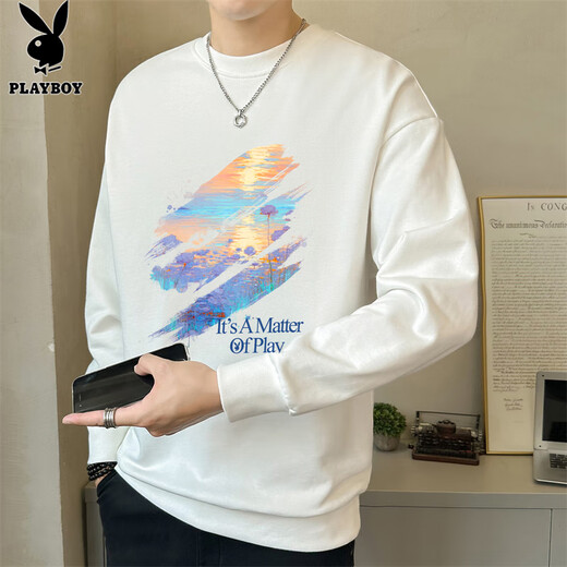 Playboy (PLAYBOY) sweatshirt men's autumn and winter coat men's long-sleeved T-shirt men's loose casual trendy brand round neck sportswear