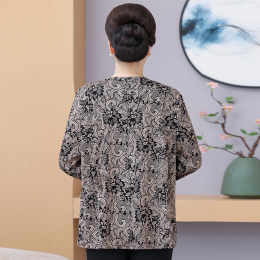 Langshe Fat Mom Mode Langarm T-Shirt für Frühlings- und Herbst mittlere und ältere Menschen sowie große Größe 200 Jin [Jin entspricht 0,5 kg] lose und schlanker Bauchhemd Nr. 1 Farbe [679#] 6xl empfohlen 175-190 Jin [Jin gleich 0,5 kg]