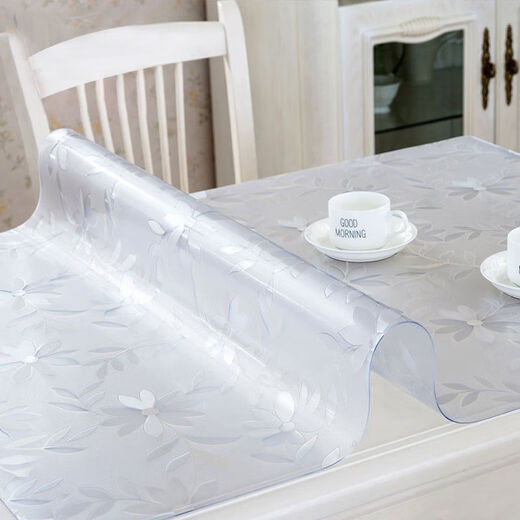 Feather Pocket Transparent PVC Tablecloth Soft Glass Waterproof, Oilproof and Anti-scalding Table Mat Rectangular Coffee Table Dining Table Mat Crystal Plate Tablecloth Upgraded Environmentally Friendly Pure Ultra-High Transparent 1.5 Style Width 80cm*150cm