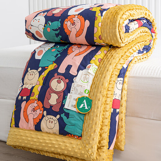 SARTILL cotton quilt keeps warm in winter, Class A soybean summer cooling quilt, student beanie quilt, summer thin spring and autumn air-conditioned cotton quilt, fairy town A side cotton B side bean velvet 150x200cm summer quilt about 32Jin Jin equals 0.5kg suitable for room temperature 20