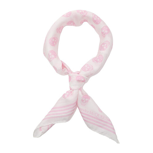 Alexander McQueen [chinesisches Valentinstagsgeschenk] Alexander McQueen Frau Square Seidenschal 5909293001q White 9272