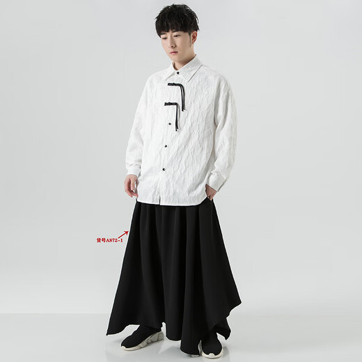 Bai Xu Teng Tang suit Hanfu jacquard leaf Chinese style improved new Chinese style 2025 spring and autumn new style plate button annual meeting long-sleeved shirt red L (recommended weight 120-135Jin Jin equals 0.5 kg)