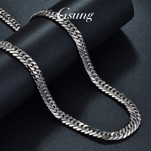 GsunG platinum necklace men's atmospheric PT950 double set horsewhip chain Xiping chain platinum men's necklace Cuban clasp chain about 60 grams customized priced by the gram