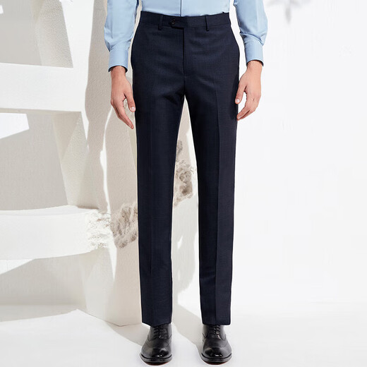 Good news bird business trousers men's straight wool plaid work trousers EBD221031 blue 82B