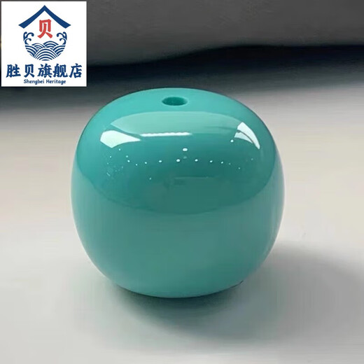 Shengbei original mine turquoise old single bead barrel bead loose bead high porcelain non-optimized separated beads Rudraksha bracelet accessories high porcelain diameter 6mm/piece blue-green material