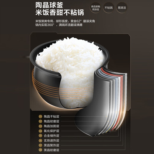 SUPOR National Subsidy IH Fresh Breath Fierce Electric Pressure Cooker 5L High Pressure 112kPa Rice Cooker Pressure Cooker 4-6 People Household 316L Ball Kettle SY-50HC8015Q