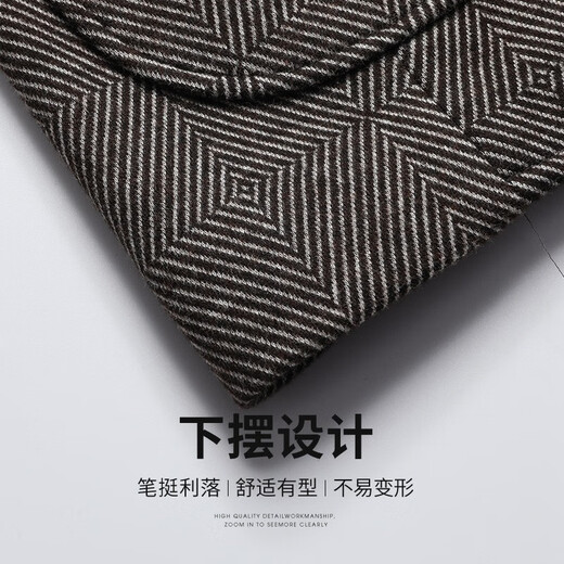 Shanshan Shanshan Suit Men's New Style Coton and Wool's Single West Business Casual Casual Commuter Nettoying Veste Men's Coffee Color 50/180