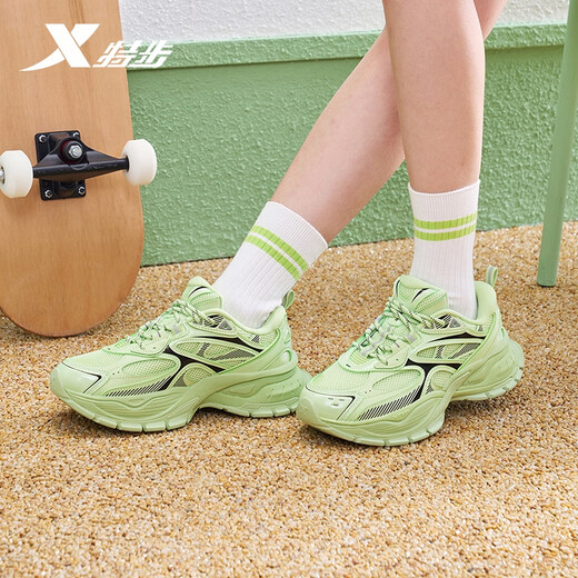 
XTEP (XTEP) [same model in the store] Meili sneakers women's shoes new thick sole versatile fashion casual shoes 9761 Jelly green 38