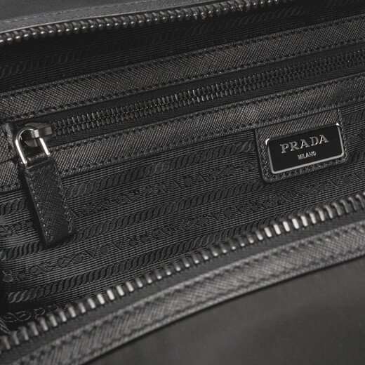 PRADA/Prada Gift Men's Re-Nylon and Saffiano Cow Leather Travel Bag Handbag Black