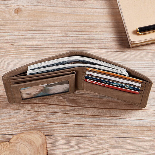 Mashalanti Sanyuan Lipi Herren Brieftasche Trendy Short Wallet Multi-Card Multifunktionskartenpack Jungen Geburtstag Geschenk für Freund Kaffee Neue Modestil
