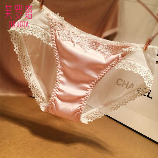 Sous-vêtements féminins Frota, Briefs à taille basse en maille basse en mailles sexy de la femme Transport pour femmes en coton pur transparent et séduisant le pantalon féminin [3 paquets] Gray + Black Abricot Edge + Green M [suggère le poids 85-110jin [Jin est égal à 0,5 kg]]]