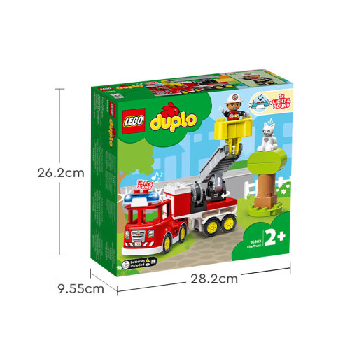 LEGO building block DUPLO10969 rescue fire truck 2 years old + large particle children's toy early education birthday gift