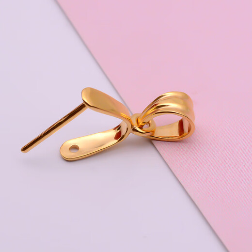 Yuyao 18k gold pendant buckle melon seed buckle thickened version buckle head Living Buddha Guanyin platinum jade necklace clip buckle 18K gold thickened version-G style-small size