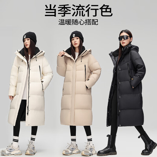 YAYA luxury gold down jacket for men and women, winter extreme cold long couple style over-the-knee thickened warm jacket
