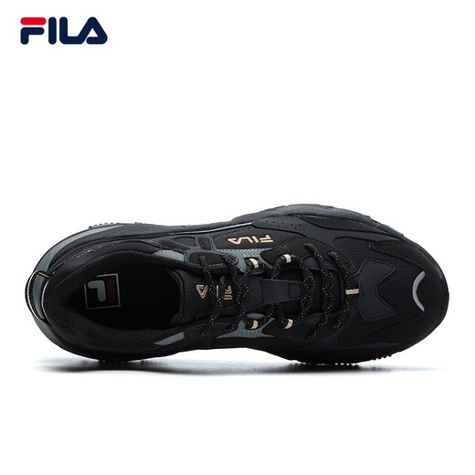 FILA 斐乐官方掠夺者跑步鞋春夏撞色男款休闲运动鞋 黑/中灰-BM 41