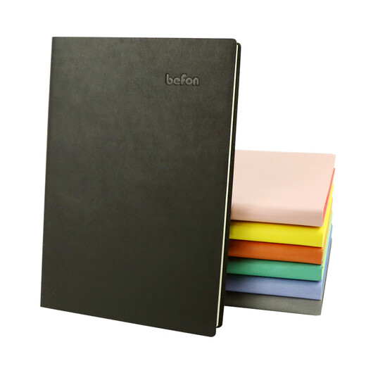 Befon A6 Notebook, Diario de trabajo y estudio, regalo del Día del Maestro, cuaderno de cuentas, suministros de oficinas comerciales, papelería, Libro de color de cuero PU, gris 9923