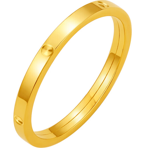 Saturday Fortune 18K gold ring for women, interlocking colored gold plain ring, yellow 18K gold, size 11, birthday gift
