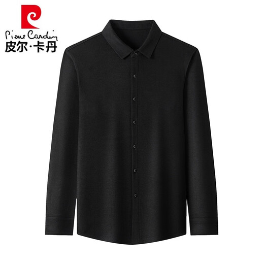 Pier Cardin 100 chemise pour hommes en cachemire pur avec manches longues automne et chaleur hivernale et couleur unie décontractée de moutons épaissis d'âge moyen. Chemise en laine avec Jujube Dark Rouges verticales Rouge 826 Doublage de cachemire vertical épaissis 180 / xxl Recommandé 160jin [Jin est égal à 0,5 kg] / 180jin [Jin est égal à 0,5 kg]