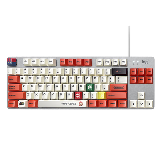 罗技（Logitech）K835机械键盘 G102二代游戏鼠标有线鼠标电竞流光灯效吃鸡鼠标轻量化小手鼠标 K835红轴-红白键帽+G102黑色-耿鬼防滑贴