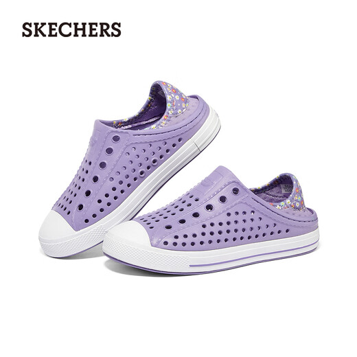 Skechers children's shoes, Crocs, girls' cute breathable sandals, versatile children's slippers for medium and large children 308006L Lavender/LAV 27.5 size