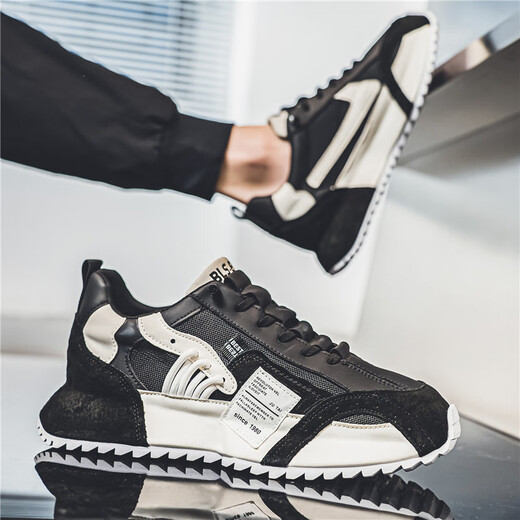 MVPBOY running shoes men's new spring versatile casual sports shoes men's bottom bag dad's shoes breathable mesh shoes men's shoes Sunshine C681 black 42
