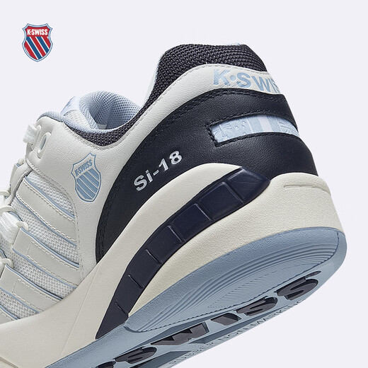 Kswiss [Gleicher Stil in der Show] Freizeitschuhe für Männer und Frauen Frühlingspaar lässig Fashion Slam Schuhe 9275-US 107 Wimbledon White/Navy/Sky Blue 42