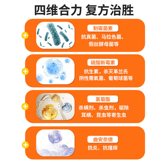 ERGOBABY Pet Cat Ear Wash Ear Mite Dog Ear Drop Ear Otitis External Otitis Exfoliation Ointment Ointment Compound Prescription Mnitin Ointment + Mite Repellent Ear Cleansing Liquid