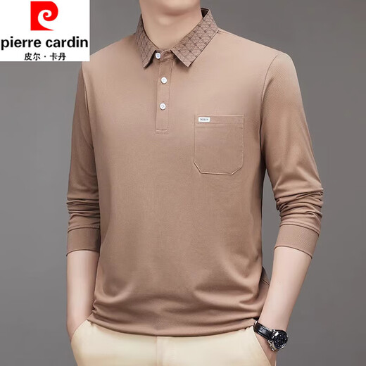 T-shirt à manches longues à manches longues à manches longues en coton pur à la peau en coton pur au printemps et à l'automne avec une chemise à col de polo de poche 9901 Gray M 165 suggère 100-120 Jin [Jin est égal à 0,5 kg]