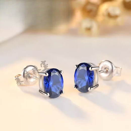 Fat Donglai quality tanzanite earrings sapphire women's Japanese and Korean fashion colored gemstone ears