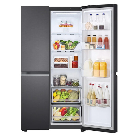 LG 655-liter refrigerator double doors, air-cooled frost-free linear frequency conversion, large refrigeration and freshness, computer temperature control, odor clean and large capacity home use, mobile ice box [upgraded Manhattan midnight] S651MC16