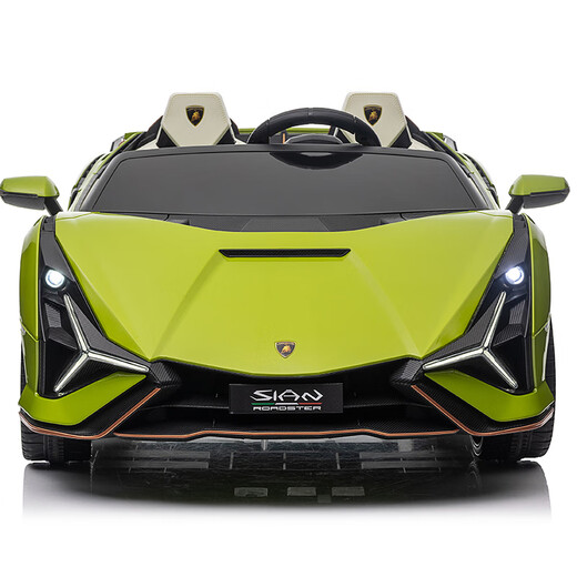 
Star Lulamborghini children's electric car four-wheeled car two-seater toy car can be seated for adults with remote control baby stroller. Painted blue four-wheel drive + MP4 LCD screen + 24V15AH leather seat + adult seat + soft wheel + remote control + swing