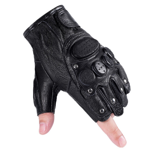 Gants à demi-doigts en peau de mouton MUXIEIER POUR LES HOMMES MOTOROCHINE TACTIQUES SPORTATES EXTÉRIEURES
