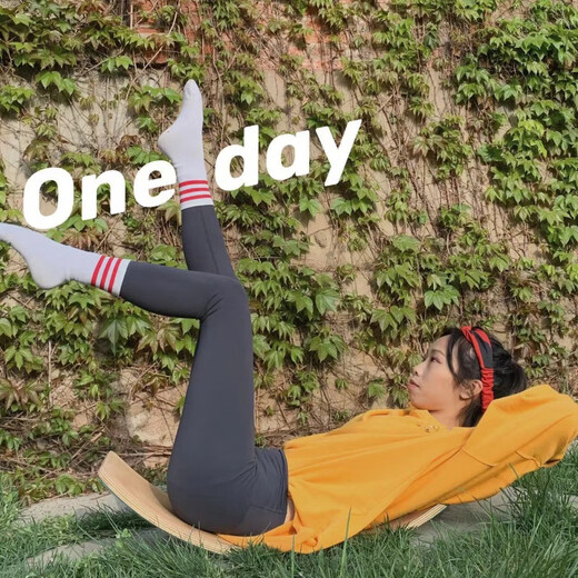 Large Balance Board Yoga Board Smart Board Curved Seesaw Yoga Pilates Equipment Special Rainbow + Cat (Large Double-sided Anti-Slip Beech Wood Material) Special for Yoga (Large Balance Board)