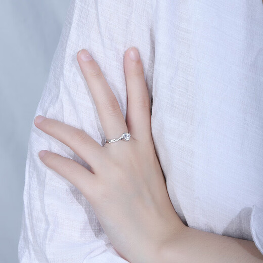 AVHE platinum ring micro-set twisted arm diamond ring laboratory-grown diamond 1 carat custom wedding gift Chinese Valentine's Day jewelry 1 carat D color cultured diamond-platinum ring