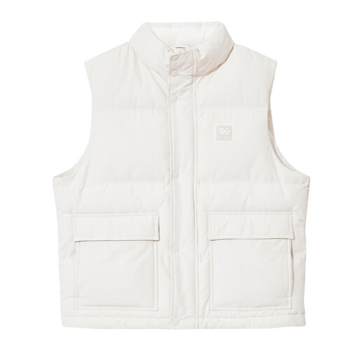 JACK&JONES men's winter plaid textured fabric trendy versatile comfortable slightly loose stand-up collar vest for men 224434010 off-white C00 regular off-white C00 XL 185