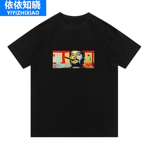 Zhenpu Che Guevara T-shirt peripheral short-sleeved clothes for the former Soviet Union summer t-shirt men's tee black D4881 Che Guevara 3XL (170~190Jin [Jin equals 0.5 kg])
