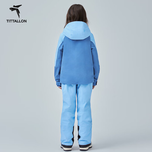 体拓（TITTALLON）青少年专业双板滑雪服儿童A-Way户外防风防水保暖透气滑雪服套装 天蓝色 145cm