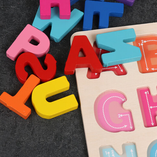 Junta de combinación de letras digitales para niños de madera forma de color de bebé Board de rompecabezas de rompecabezas de rompecabezas de la educación temprana