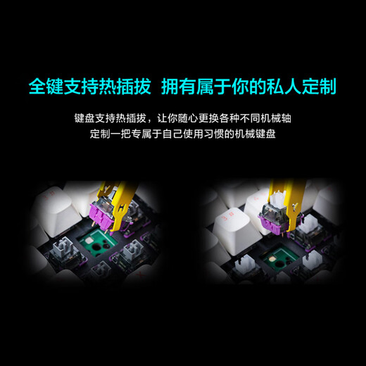雷神（ThundeRobot）KL6104三模热插拔游戏键盘 机械键盘2.4G无线/有线/蓝牙游戏办公键盘 104键 风轴