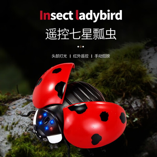ZF Electric Remote Control Ladybug Toy Children Internet Celebrity Simulation Tricky Induction Moving Insect Reptile Animal Boys Girls Remote Control Ladybug Red 9922+ Screwdriver